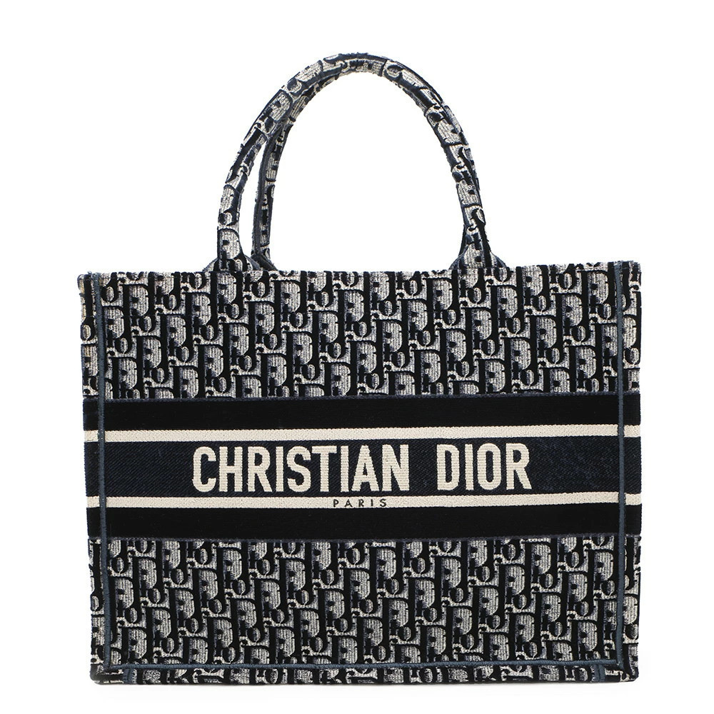 Christian Dior Tote Bag Book Oblique Velour Canvas Trotter